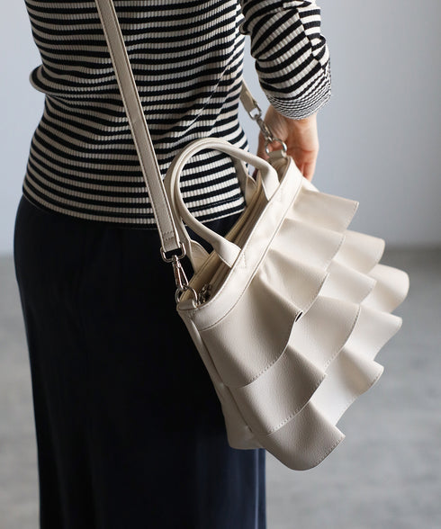 【雑誌掲載・ショップチャンネルOA商品】2WAYフリルハンドバッグ 12-1162